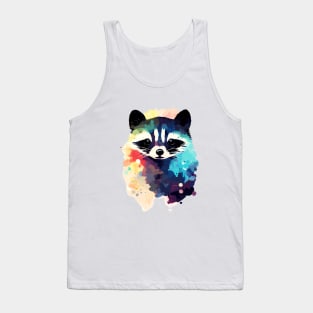 Raccoon Wild Nature Animal Colors Paint Tank Top